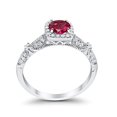 thumbnail image 4 of Halo Round Engagement Ring Ruby CZ 925 Sterling Silver Size 11, 4 of 5