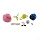thumbnail image 4 of Pato Decorativo Rosa Con Casco Cromado Azul, 4 of 4