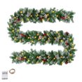 thumbnail image 2 of Xihbxyly Guirnalda de Ratán Blanco de Pvc de 2,7 M, Decoración Invernal Nevada, Piñas de Frutos Rojos, Luces Led, Decoración Versátil para Interiores y Exteriores, Perfecta para Fiestas y Bodas, 2,7, 2 of 5