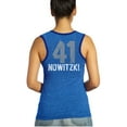 thumbnail image 3 of Women's Majestic Threads Dirk Nowitzki Royal Dallas Mavericks Name & Number Tri-Blend Tank Top, 3 of 3