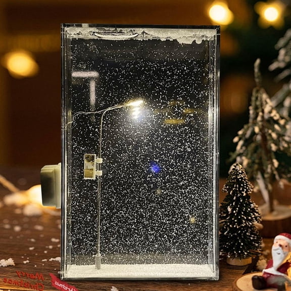 Snow Scenery Street Lamp Snowflake Lamp, Snowy Night Flowing Night Light, Snow Scenery Small Street Light Handmade DIY Material Package, Christmas Desktop Decor Christmas Gifts (1pcs)