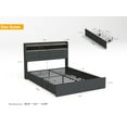 thumbnail image 3 of Generic Full Bed Frame with 4 Storage Drawers, Upholstered Platform Full Size Bed Frame with Headboard, LED Light and Charging Station, No Box Spring Needed, Noise Free, Easy Assembly, 3 of 8