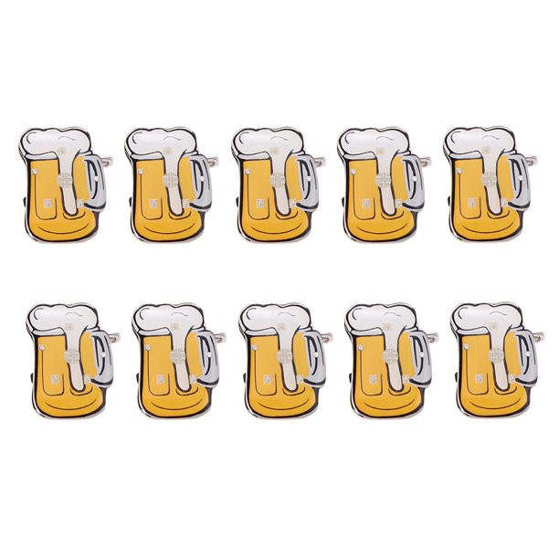EeaseMX 20 broches luminosos con forma de vaso de cerveza, broches creativos, suministros para fiestas, regalo de Año Nuevo para festivales y banquetes.