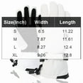 thumbnail image 3 of Women's Ski Gloves, Thermal Insulated Winter Gloves with Fleece Lining, Waterproof Snow Sports Gloves for Skiing Snowboarding. White, 3 of 5