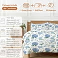 thumbnail image 6 of Blue Hydrangea Bedding Duvet Cover Set King Size 4 Pieces Eucalyptus Leaves Watercolor Plant Farm Bedding Set with Zipper Closure, 1 Comforter Cover 92x106 Inches 1 Flat Sheet & 2 Pillow Cases, 6 of 7