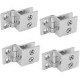 thumbnail image 1 of Bisagra de puerta de vidrio de 4 piezas, soporte de aleación de zinc de 0 grados para ángulo de apertura de puerta de armario, para espesor de vidrio de 5 mm a 8 mm, 1 of 5