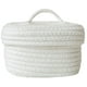 thumbnail image 1 of GOOHOCHY Cesta de almacenamiento tejida multifuncional, cesta de cuerda de algodón, cesta de almacenamiento tejida rústica con tapa, 1 of 8