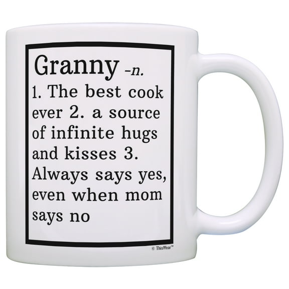 ThisWear Granny Gifts Granny Grandma Definition Granny Coffee Mug Granny Coffee Cup Granny 11 ounce Coffee Mug Pink