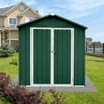 thumbnail image 2 of Outdoor Storage Garden Sheds 6FTx4FT Apex Roof Lockable Doors for Backyard White+Yellow, 2 of 6