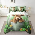 thumbnail image 2 of Castle Fairy Adults Female Men Highland Bull Bedding Comforter Set 7 Pieces,Colorful Floral Flowers Daisy Full Bedding Set Lightweight,Retro Farmhouse Animal Fitted Sheet Flat Sheet, 2 of 8