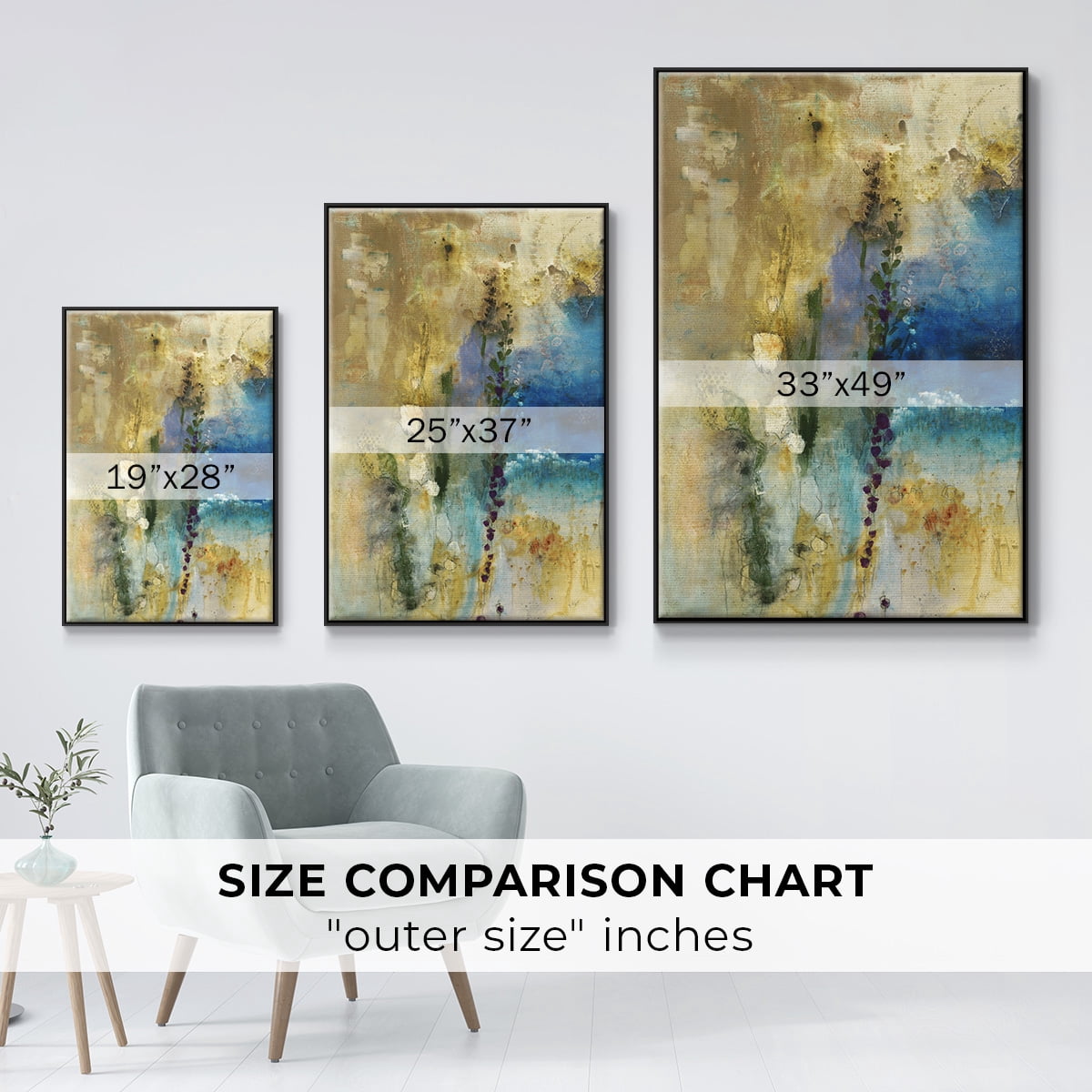 Immerge II Framed Premium Gallery Wrapped Canvas - Ready to Hang - 27 x 41 - Black Floating Frame