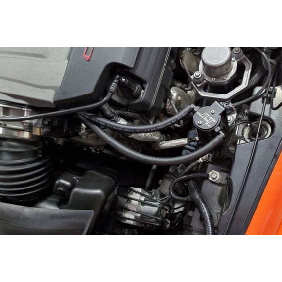 JL 14-19 Chevrolet Corvette LT1 6.2L Driver Side Oil Separator 3.0 - Black Anodized