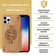 thumbnail image 7 of Case Yard Wooden Case Outside Soft TPU Silicone, Slim Fit Shockproof Wood Protective Phone Cover for Girls Boys Men and Women, Supports Wireless Charging Queen of Hearts Design case for iPhone-11-Pro, 7 of 7