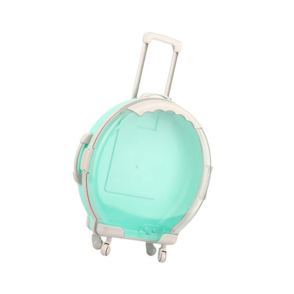 Bonita maleta para muñecas, mini maleta de viaje con ruedas para juego de muñecas de 18 pulgadas. Verde
