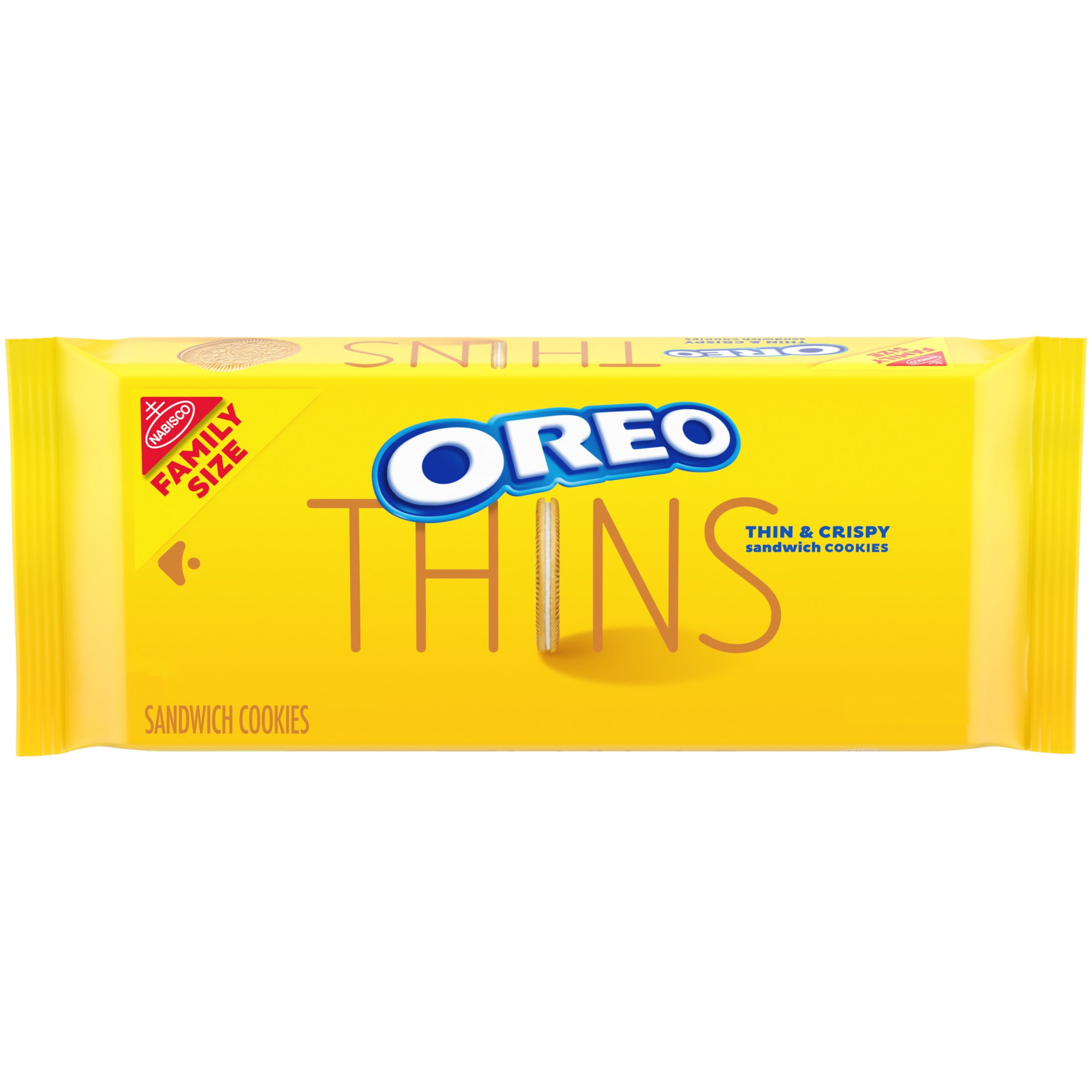 (3 pack) OREO Thins Golden Sandwich Cookies, Family Size, 13.1 oz