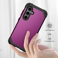 thumbnail image 5 of Dteck Case for Samsung Galaxy S24 FE,Three Layer Heavy Duty Shockproof Hybrid Hard Plastic Bumper Soft Silicone Rubber Drop Protective Cover Case for Galaxy S24 FE,Purple, 5 of 5