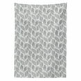 thumbnail image 2 of Muted Colors Tablecloth, Pattern of High Detailed Leaf Silhouettes with Dots and Stripes, Rectangle Satin Table Cover for Dining Room and Kitchen, 52" X 70", Dark Grey and Pale Taupe, by Ambesonne, 2 of 2