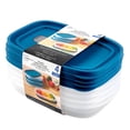 thumbnail image 2 of Mainstays Reusable Food Storage Container, Medium Rectangle, Plastic, 4-Pack, 4 Containers with Lids, 5.2 Cups, Ideal for Meal Planning, 2 of 13
