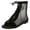 Black, variant on Womens Fishnet Open Toe Lace up Low Heels Dressy Ankle Boots Fashion Casual Mesh See Through Dress Flat Sandals for Ladies Bride Wedding 2026 Black Size 6.5