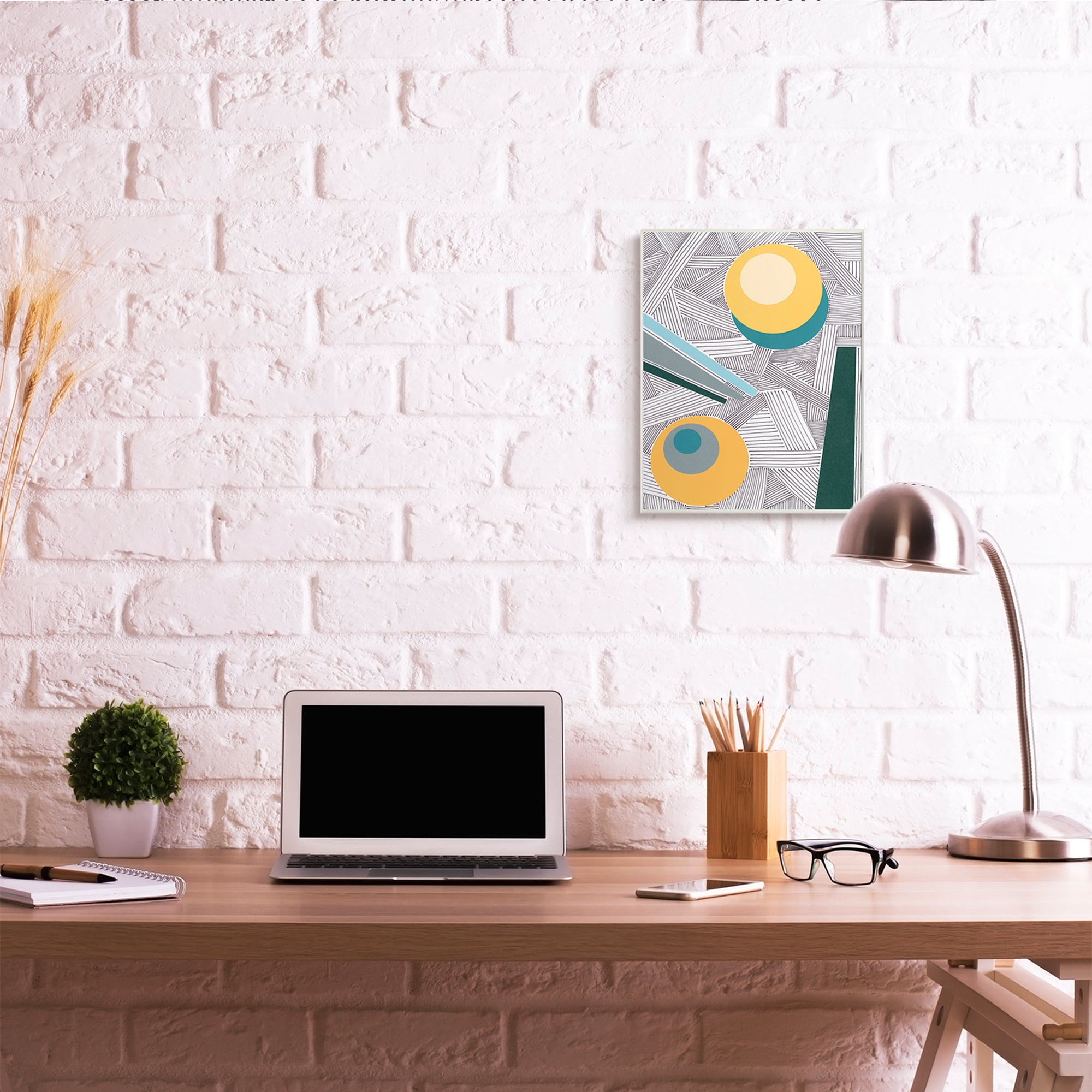 Stupell Industries Modern Geometric Abstraction Asymmetrical Circles Wall Plaque, 13 x 19, Design by Regina Moore