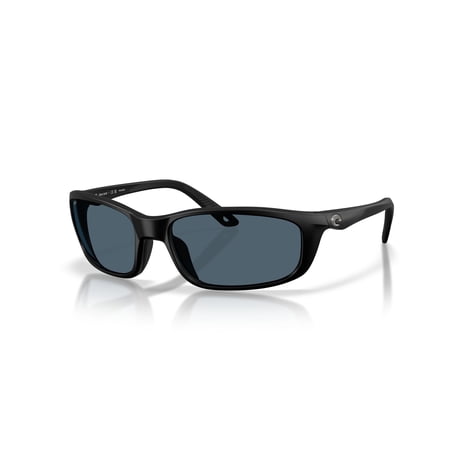 Costa Del Mar Sunglasses For Men Brine II Mens Polarized Sunglasses - Fishing, Boating & Beach UV Protection - Size 59 - Matte Black/Gray 580P