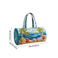 thumbnail image 3 of Quilted Embroidered Travel Duffel Bag 16x8x8 Inch, Compact Overnight Bag with Padded Handles, Gym Yoga Tote, Vacation Carry-On Bag, 3 of 8