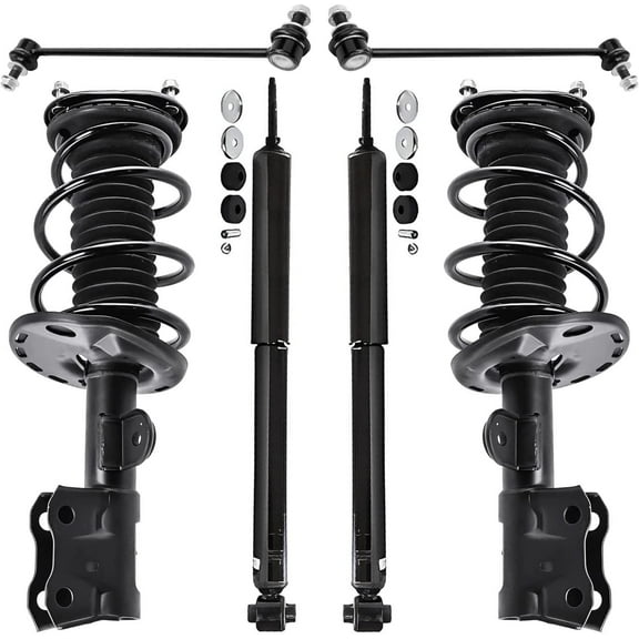 Detroit Axle - Struts Shocks Kit for Toyota 2010-2015 Prius, Front Struts Sway Bar Links Rear Shocks 2012 2014 Replacement Suspension