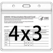 CDC ID Card Protector 4 X 3 Inches for CDC Immunization Badge, ID Cards Holder Clear Vinyl Plastic Sleeve with Waterproof Type Resealable Zip for Events & Travel (5 Pack)