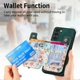 thumbnail image 5 of Floral Flower Pattern Zipper Wallet Case for Samsung Galaxy A35 with Card Slots & Kickstand & RFID Blocking, Slim PU Leather Flip Case for Women Girls, Shockproof Magnetic Car Mount Cover, Green, 5 of 9
