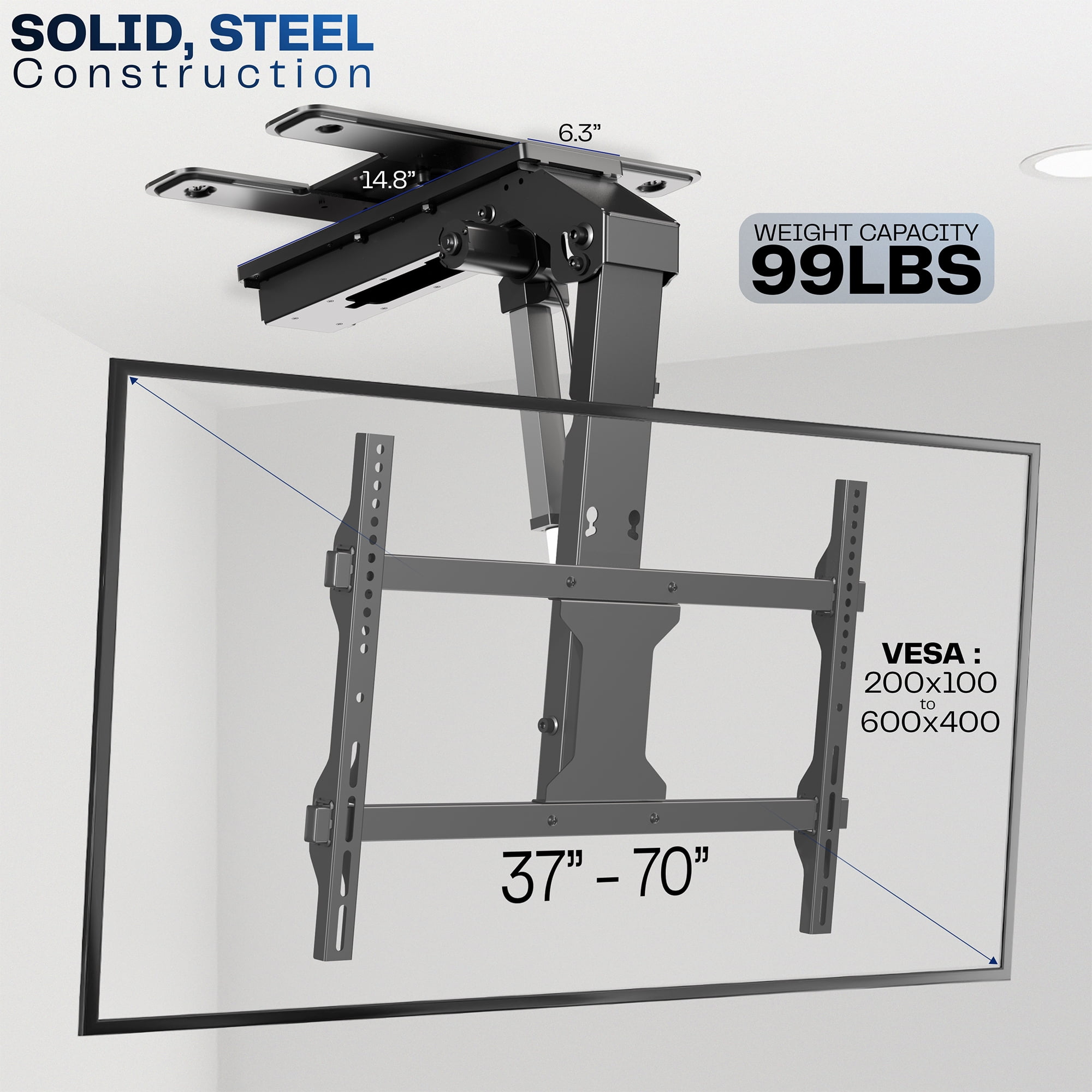 VIVO Electric Flip Down and Swivel Ceiling TV Mount for 37 to 70 inch Screens