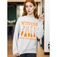thumbnail image 2 of Witches Gotta Have Options Halloween Broom Crewneck Sweatshirt, 3XL, White, 2 of 6