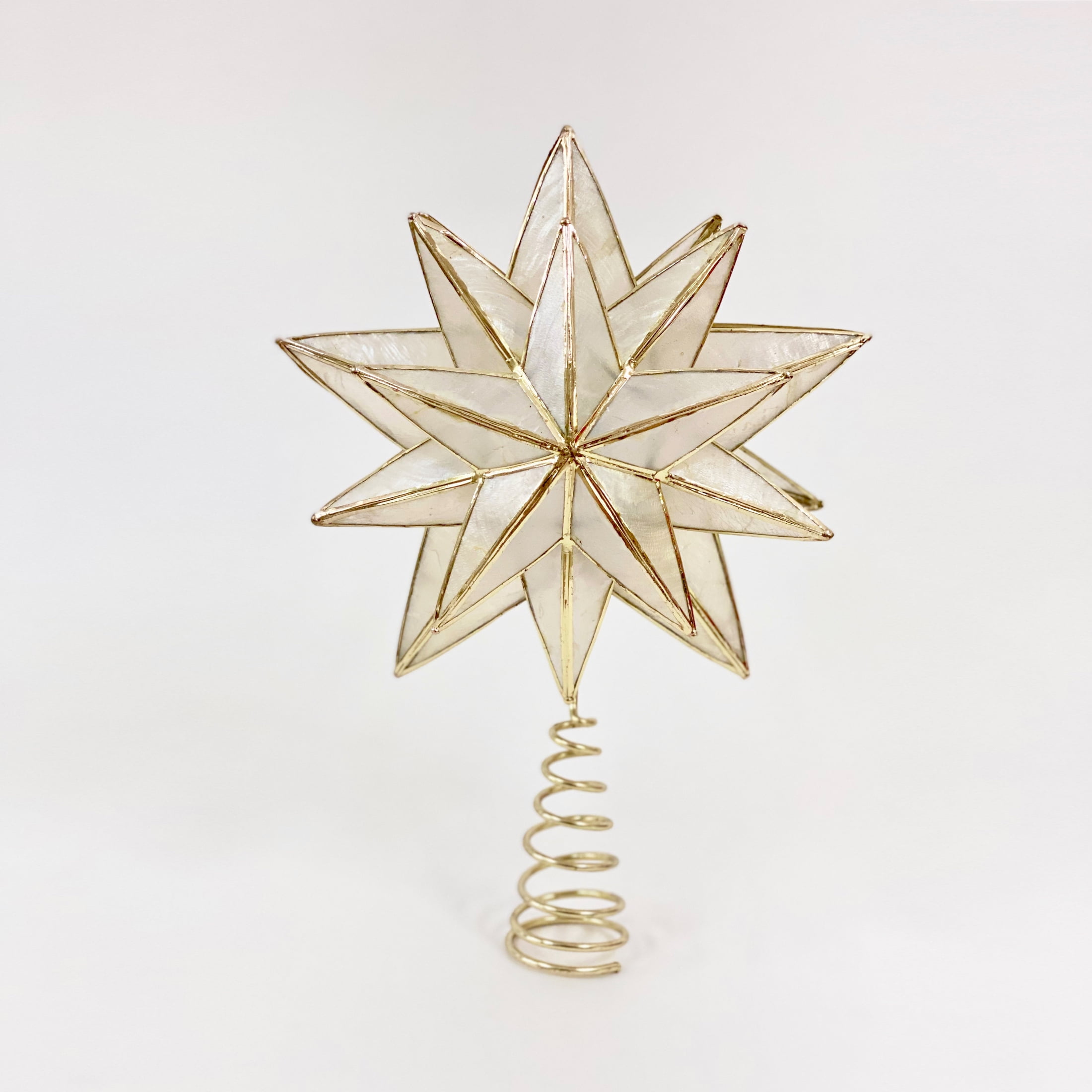 Holiday Time Capiz Star Gold Tree Topper