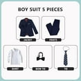 thumbnail image 2 of Lycody Boys Formal Suits Slim Fit 5 Piece Kids Suit Jacket Pants Set with Dress Shirt and Tie for Wedding Prom, 2 of 6