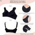 thumbnail image 5 of BIMEI Women's Mastectomy Bra Lace Plus Size Full Coverage Non Padded Comfort Cotton Wirefree Bra with Pocket,Black,42F, 5 of 6