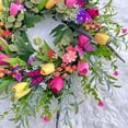 thumbnail image 6 of Sinkoo 20 Inch Spring Wreaths for Front Door, Spring Summer Silk Wreath with Green Leaves Artificial Tulip Flower Wreaths for All Seasons Window Wall Wedding Valentines Day Decor, 6 of 10