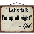 thumbnail image 1 of 8x10 Vintage Style God Quote Sign - Let's Talk I'm Up All Night - Inspirational Religious Prayer Motivational Saying Home Décor Wall Art, 1 of 1