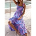 thumbnail image 4 of Michellecmm  Women’s Long Dress Sleeveless Tie Shoulder Stripes Print Tiered Dress, 4 of 8