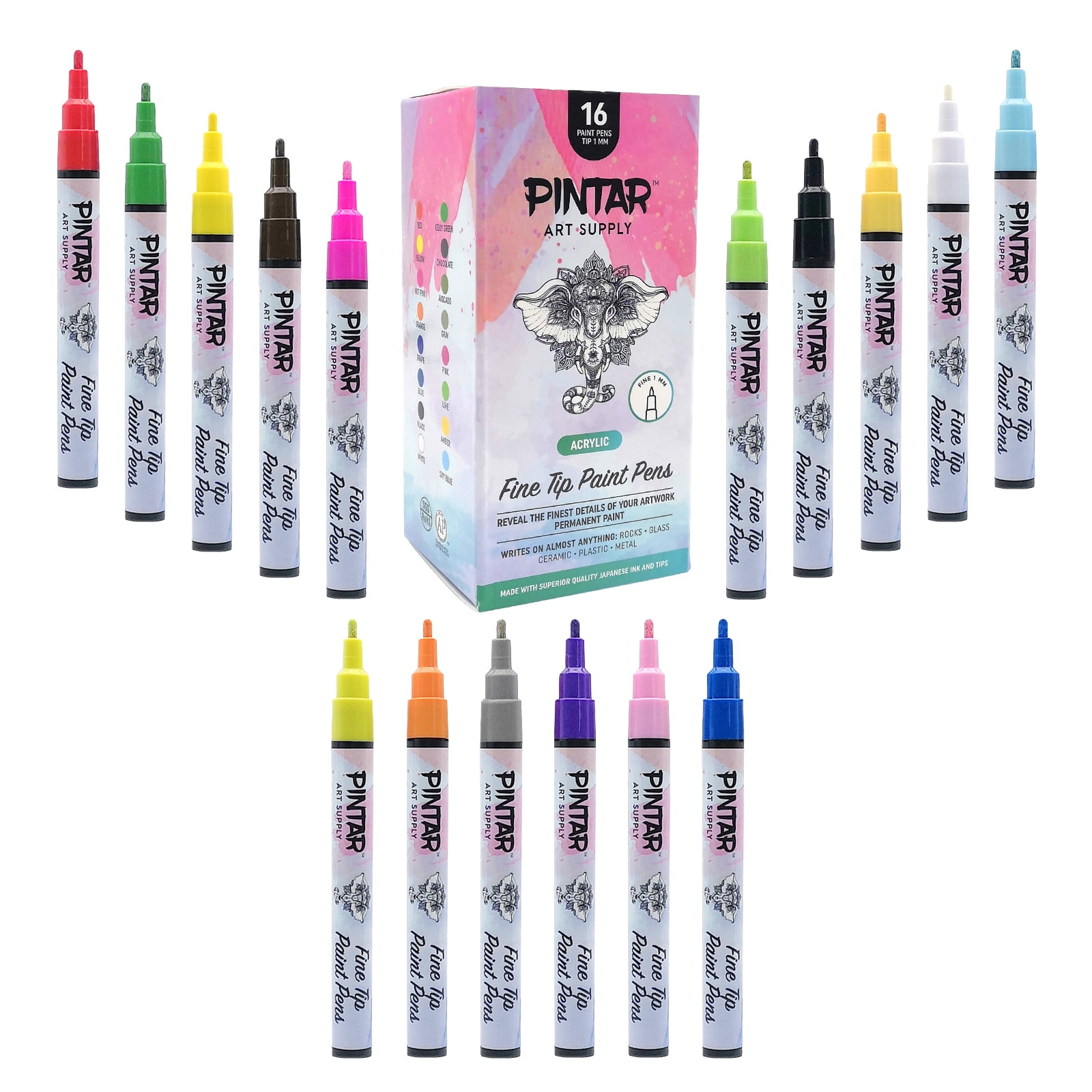 Pintar Art Premium Acrylic Water Resistant Paint Pens - 1mm