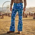 thumbnail image 2 of CONZONE Mens 70S Disco Flared Pants Vintage Hippie Pants for Men Trendy Funny Graphic Bell Bottoms, 2 of 4