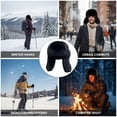 thumbnail image 2 of Trapper Hat Unisex Adult Cold Proof Russian Hat Winter Plush Lei Feng Hats Ushanka Cap Warm Hats With Ear Flaps For Skiing, Hiking, Skating, 2 of 7