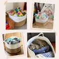 thumbnail image 4 of RFGUBUniMall XXXLarge Jute Rope Basket 21.7" x 21.7" x 13.8" Woven Baby Laundry Baskets for Blankets Toys Storage Basket with Handle Comforter Cushions Storage Bins Thread Laundry Hamper, 4 of 14