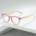 thumbnail image 4 of 5 Pairs of Square Bamboo Print Reading Glasses 4.00 for Women and Men, Pink Thick Spring Hinge HD Wood Grain Readers +4.00, 4 of 4