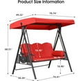 PURPLE LEAF Outdoor Patio Porch Swing with Stand, 3Seat Swing Chair