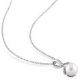 thumbnail image 3 of Everly Women's Cultured Pearl and Diamond Sterling Silver Necklace, 3 of 4