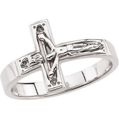 Chastity Promise Rings Sterling Silver Men's Crucifix Chastity Ring Size 12 R16613 / Sterling Silver / Size 12.00/Gents / Polished / Crucifix Chastity Ring W/Box ()