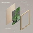 thumbnail image 4 of PixonSign Framed Canvas Print Wall Art Set - Geometric Monstera Leaf Art - Set of 3 Abstract Shapes Mid-Century Minimalist Wall Décor for Living Room, Bedroom, Office - 12"x16"x3 Panels Natural, 4 of 5