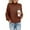 Coffee, variant on Lilgiuy Women's Winter Casual Solid Color Long-sleeved Crew Neck Sweater Tops for Home Leisure