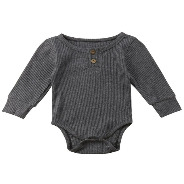 Combinaison de Base Boutonnée Multicolore à Manches Longues pour Nouveau-Né, une-Pièce Tricotée à Manches Longues