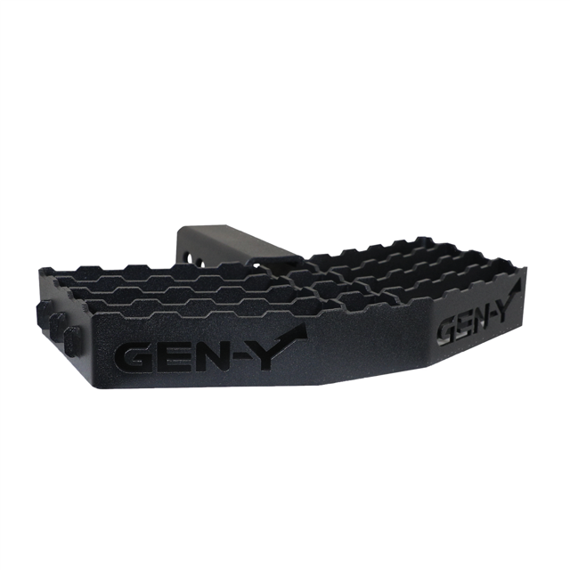 Gen-Y Hitch Truck Step GH-13052X Phantom; 2 Inch Hitch Mount; 400 Pound Capacity; With Built-In Boot Scraper; Black; Steel