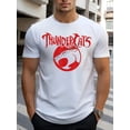 thumbnail image 1 of Men's ThunderCats Graphic Cotton T-Shirt - Black with Red Geometric Print, Casual Knit Fabric, Comfortable & Breathable for Casual Attire, Perfect Valentine's Day Gift, 1 of 4